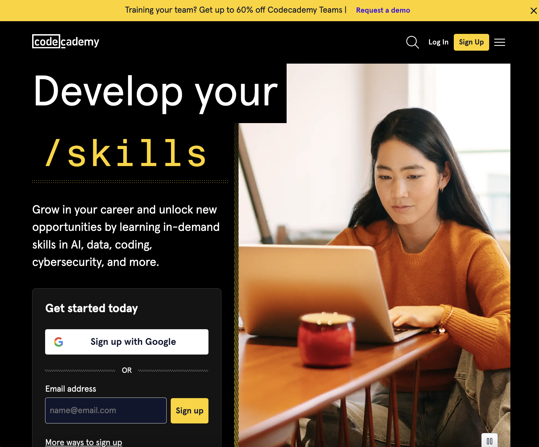 Codecademy website screenshot