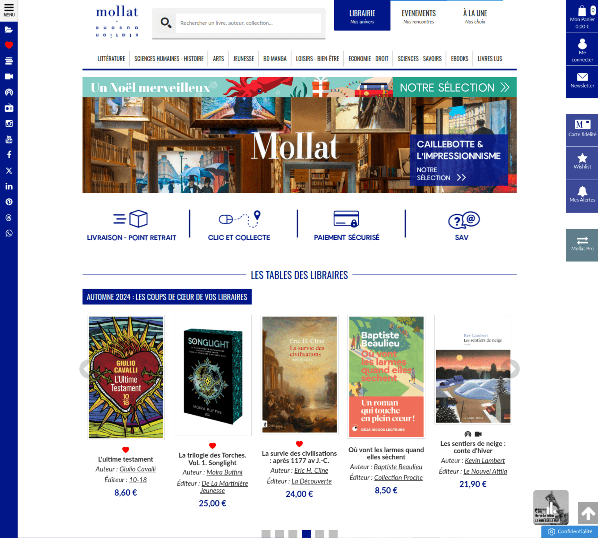 Librairie Mollat website screenshot