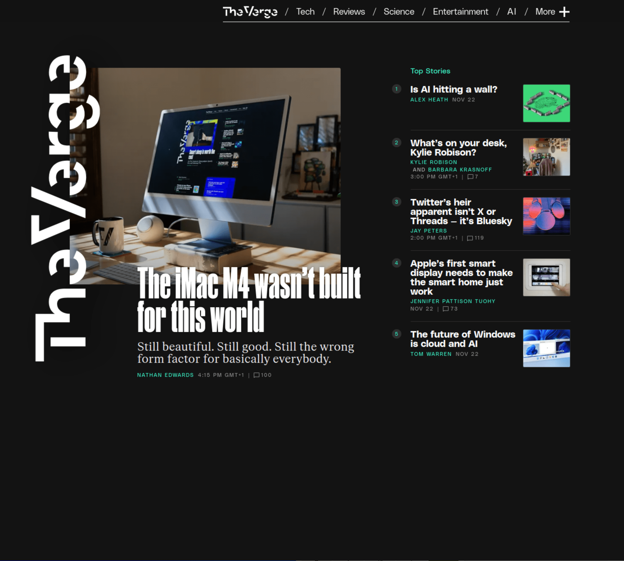 The Verge website screenshot