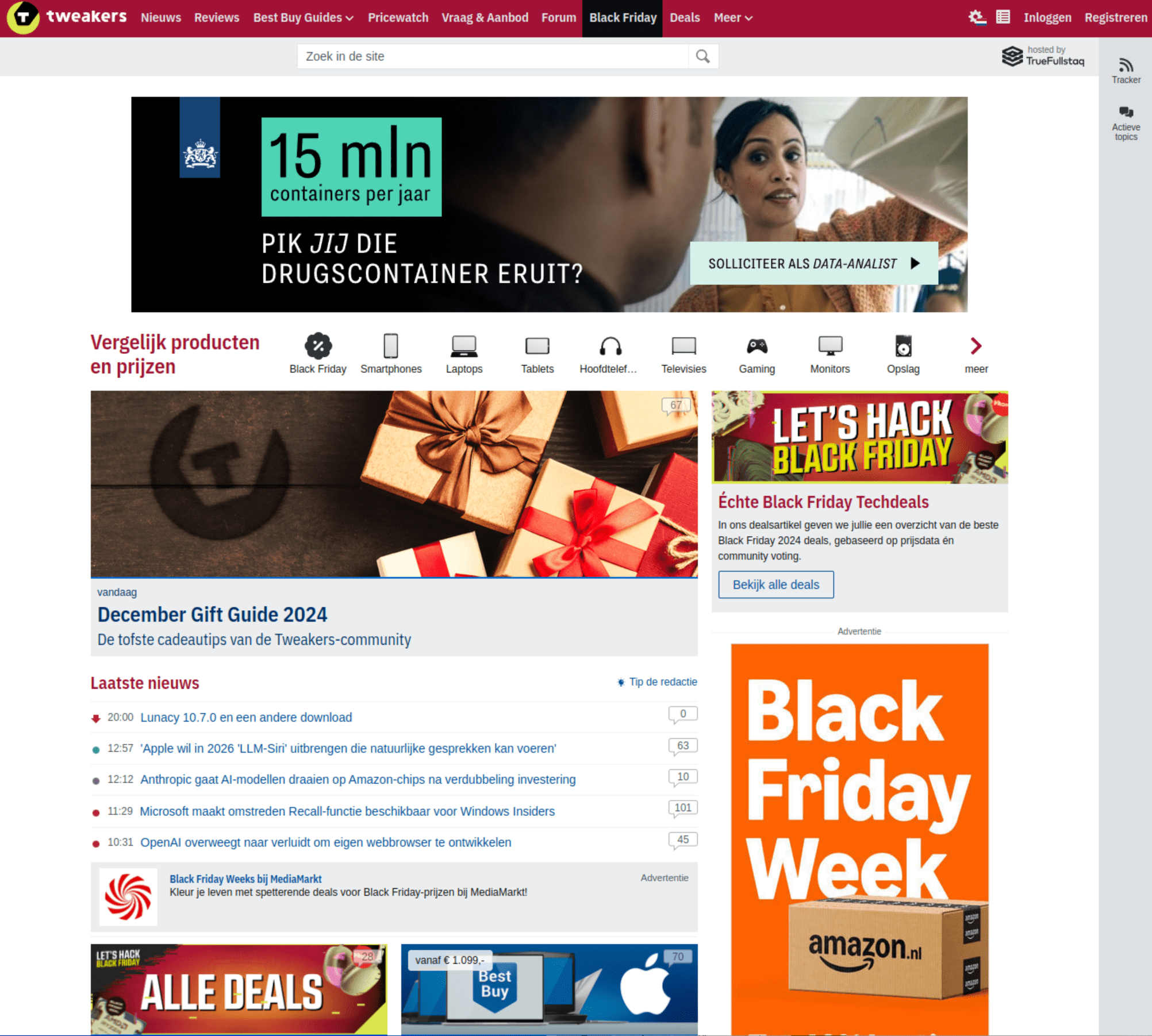 Tweakers website screenshot